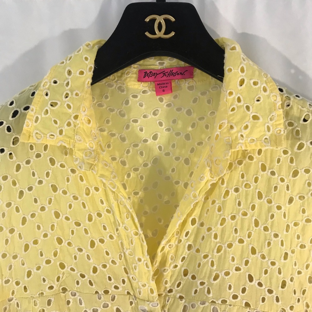 Betsey Johnson Eyelet Yellow Mini Dress - Picture 4 of 7